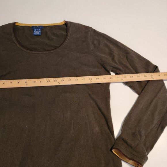 Vintage Faconnable Sweater Raglan Brown Crewneck Soft Cashmere Blend Mens Large - Picture 10 of 11